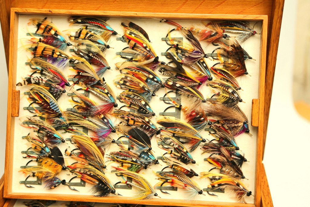 Farlow's Polished Oak Salmon Fly Box