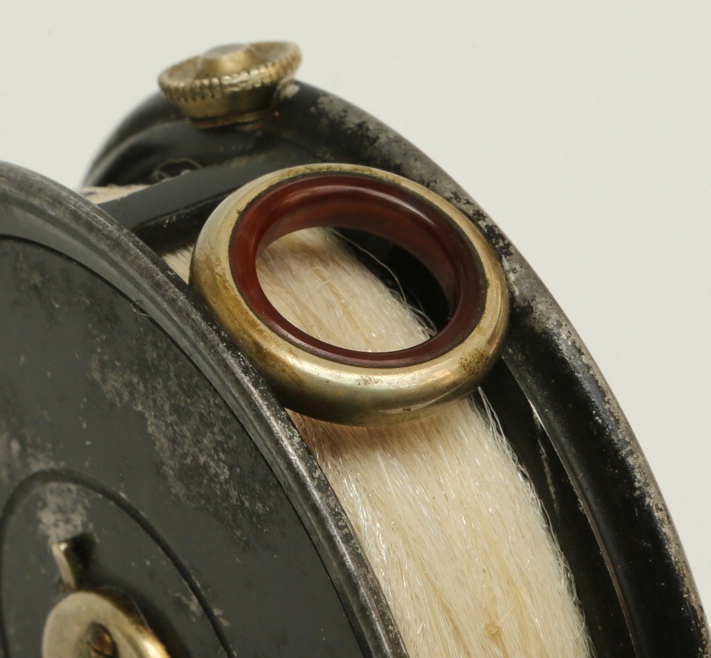 JW Young 3 1/2" Pattern 5 red agate fly reel