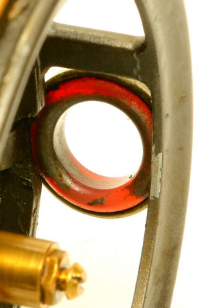 JW Young 3 1/2" red agate fly reel 