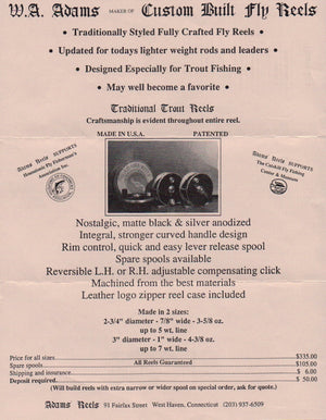 Adams 3" Trout Fly Reel with Spare Spool 