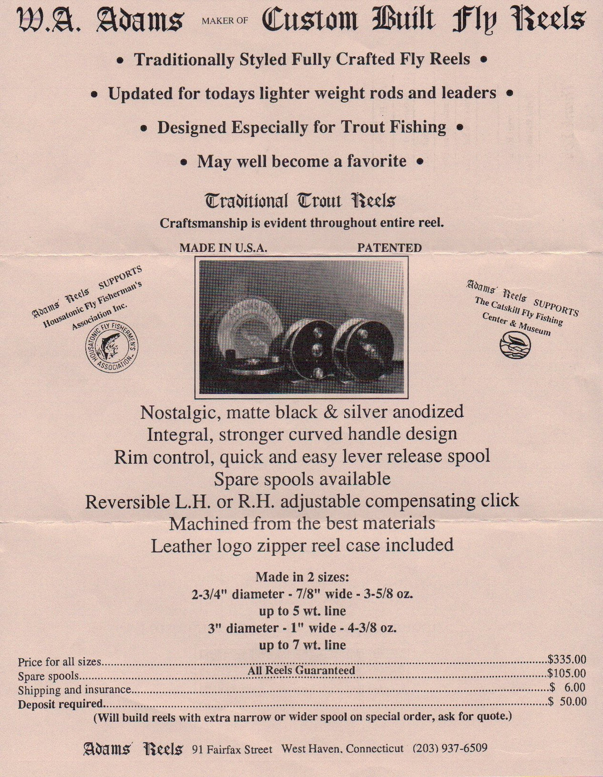 Adams 3" Trout Fly Reel with Spare Spool