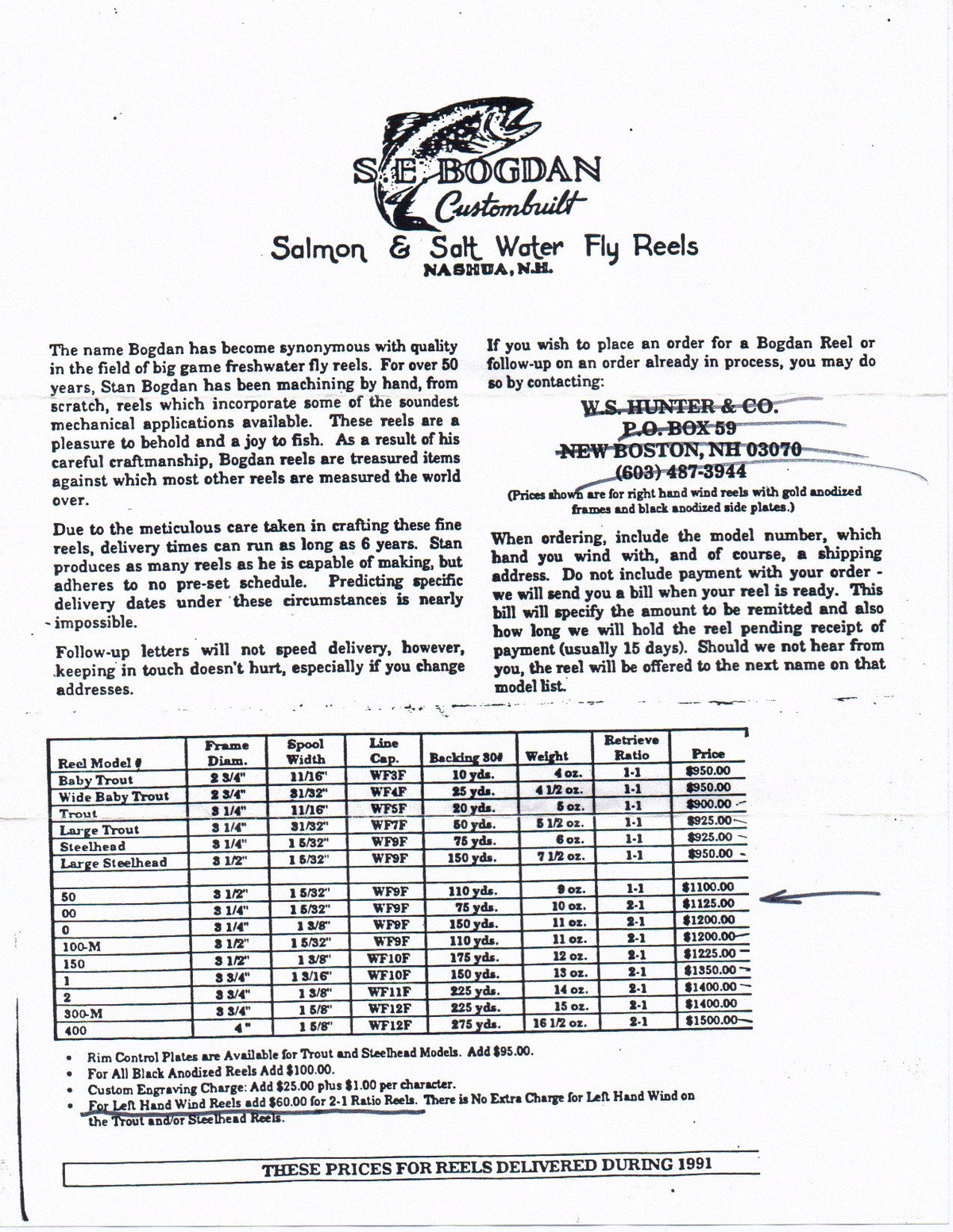 Bogdan Model 00 Fly Reel - Mint LHW