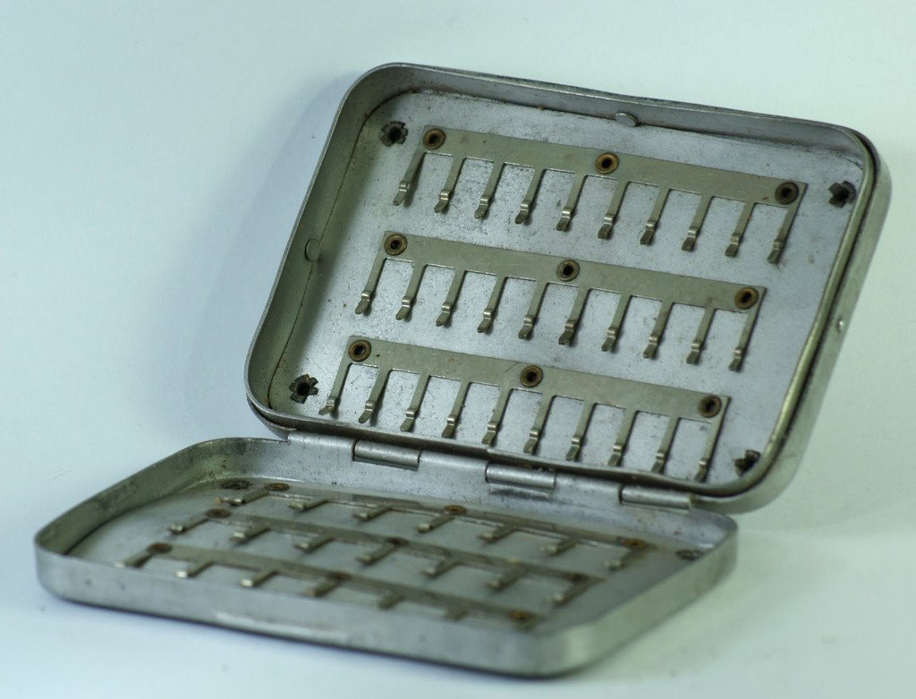 Ernest Dingley's personal fly box