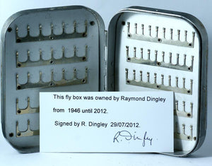 Raymond Dingley's personal Wheatley fly box with original flies 