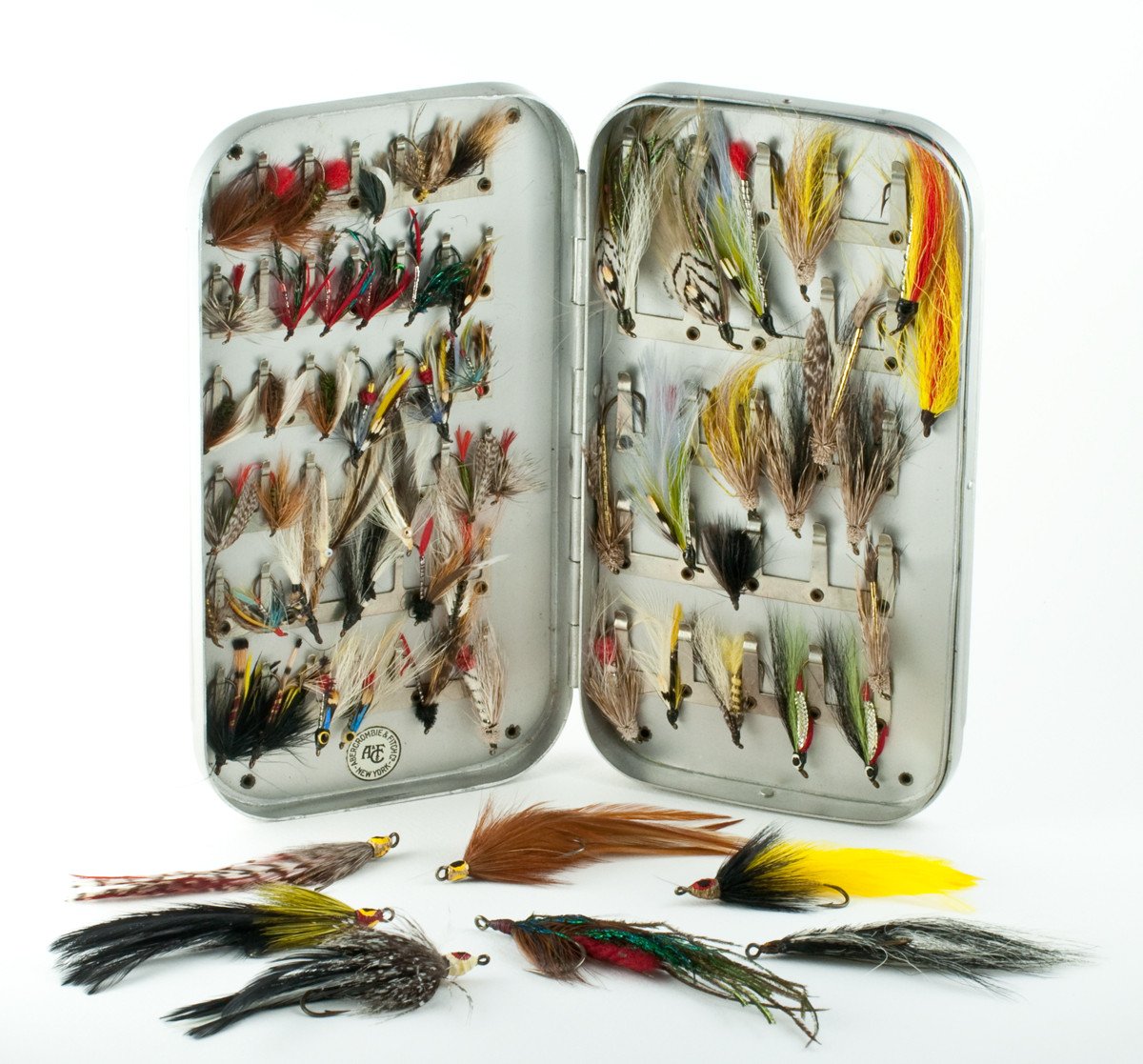 Wheatley Fly Box / Abercrombie & Fitch - with salmon flies Wheatley Fly Box / Abercrombie & Fitch - with salmon flies