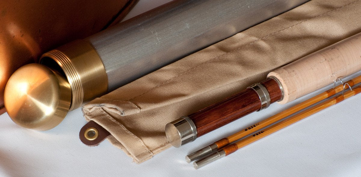 Simroe, Ted -- Model 2765 -- 7'6 2/2 5wt Bamboo Rod - rod sections with guides and wraps