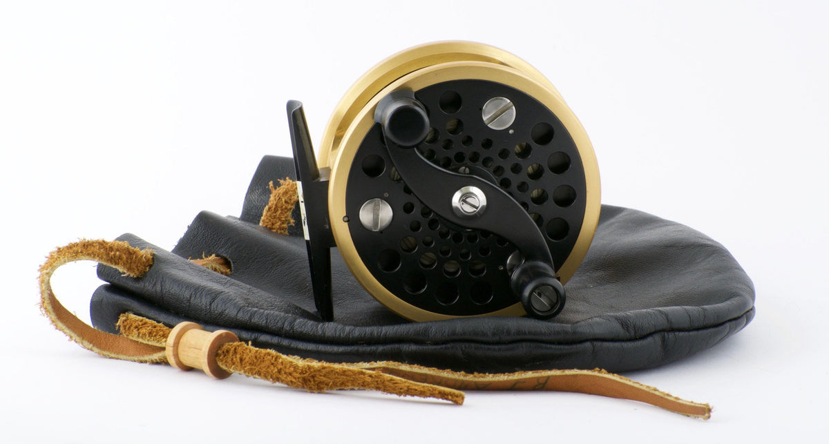 Robichaud 3" Gold/Black Disc Drag Trout Reel 