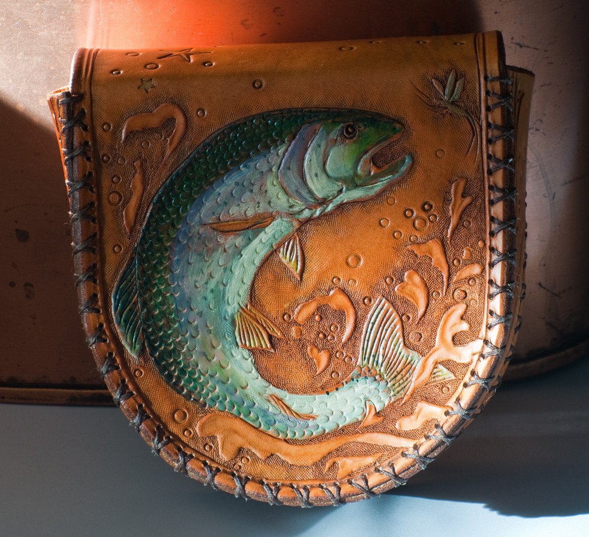 Annie Margarita Leather Reel Case - Shooting Star