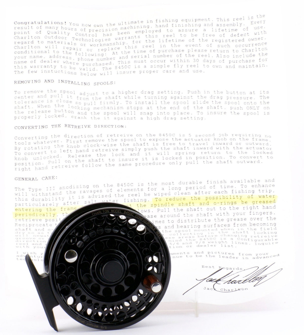 Charlton 8450C Fly Reel w/ 5/6 Spool