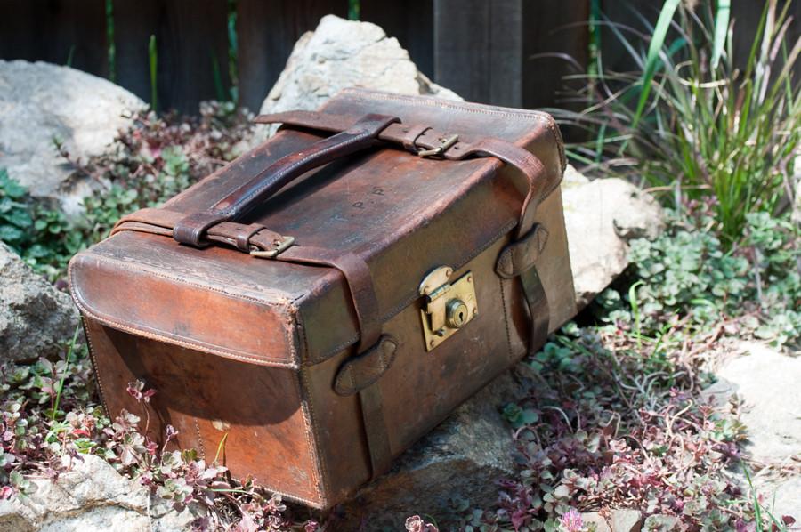 antique leather tackle box Farlow's of London - Leather Tackle Case