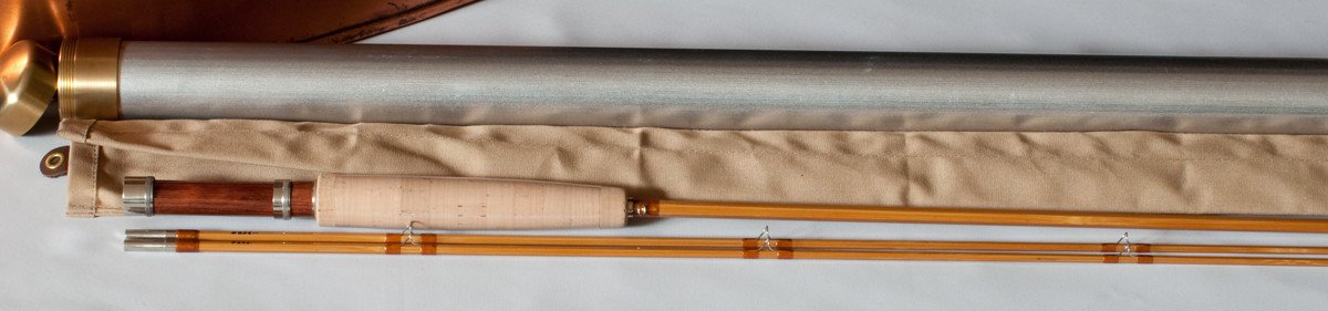 Simroe, Ted -- Model 2765 -- 7'6 2/2 5wt Bamboo Rod - maker signature and rod markings