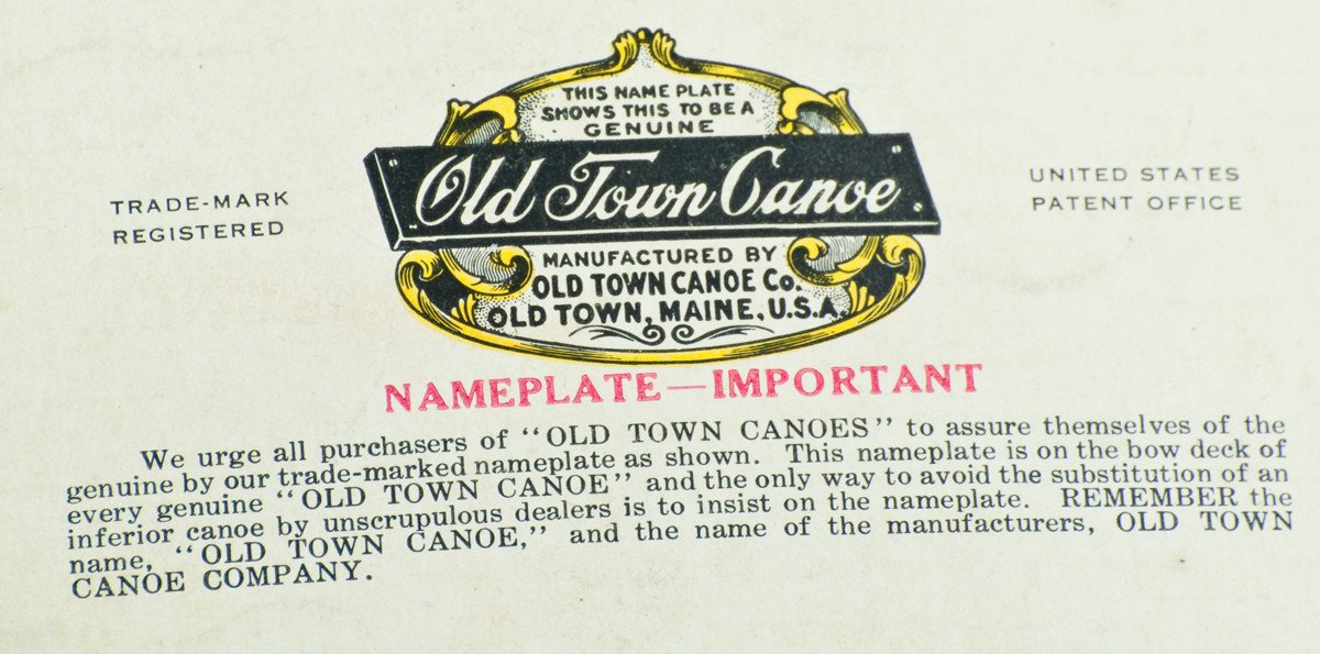 Old Town Canoe Catalog 1919