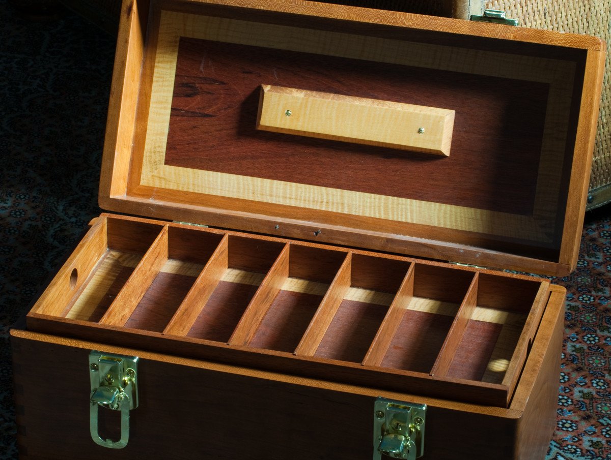 custom wood tackle box Hoover Custom Made Cherry Wood Tackle Box