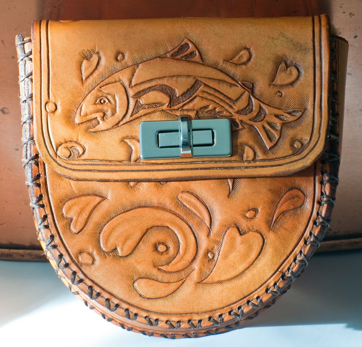 Annie Margarita Leather Reel Case - Alaska Memories 
