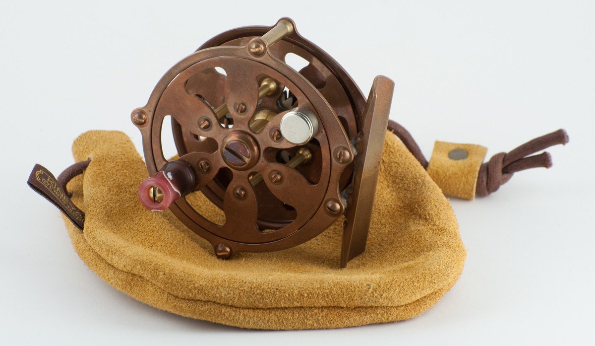 copper fishing reel Kineya Sliced Cavous Copper Fly Reel