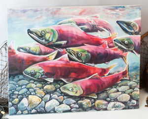 Annie Margarita Oil Painting - "Salmon Run" 