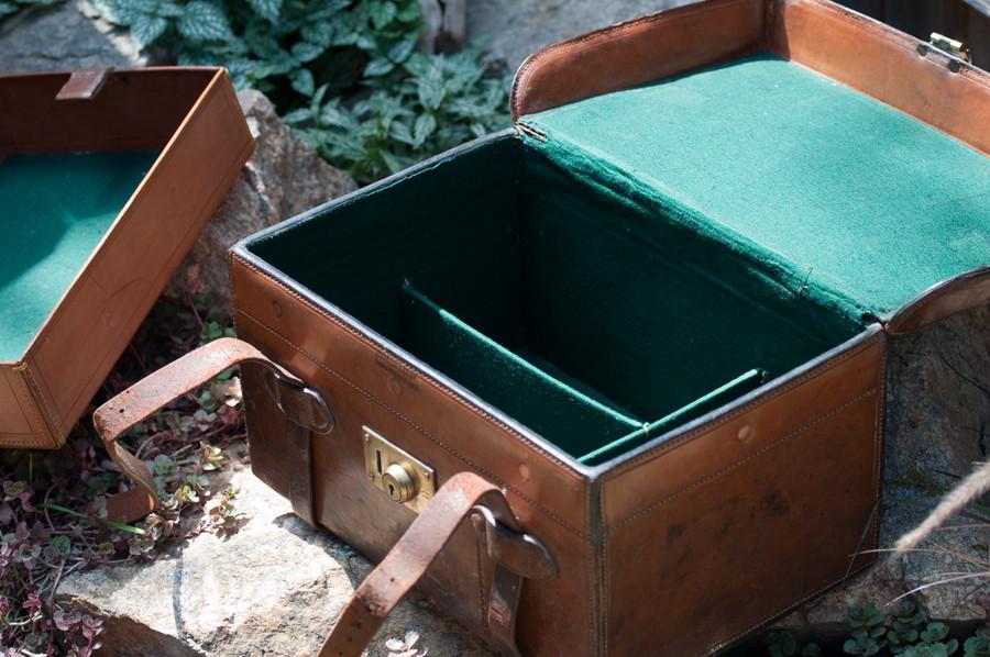 antique leather tackle box Farlow's of London - Leather Tackle Case
