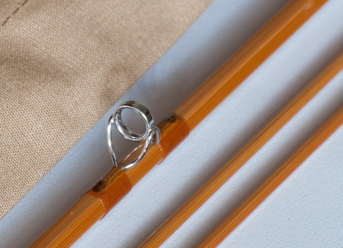 Simroe, Ted -- Model 2765 -- 7'6 2/2 5wt Bamboo Rod - rod sections with wraps and hardware
