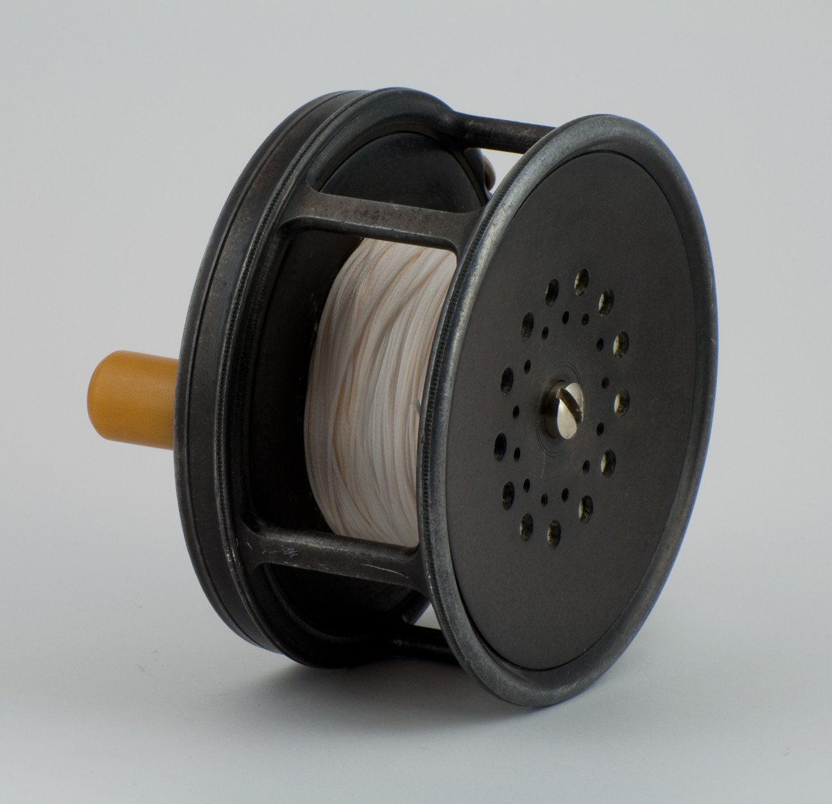 Hardy Perfect 4" Dup MKII check fly reel - white handle 