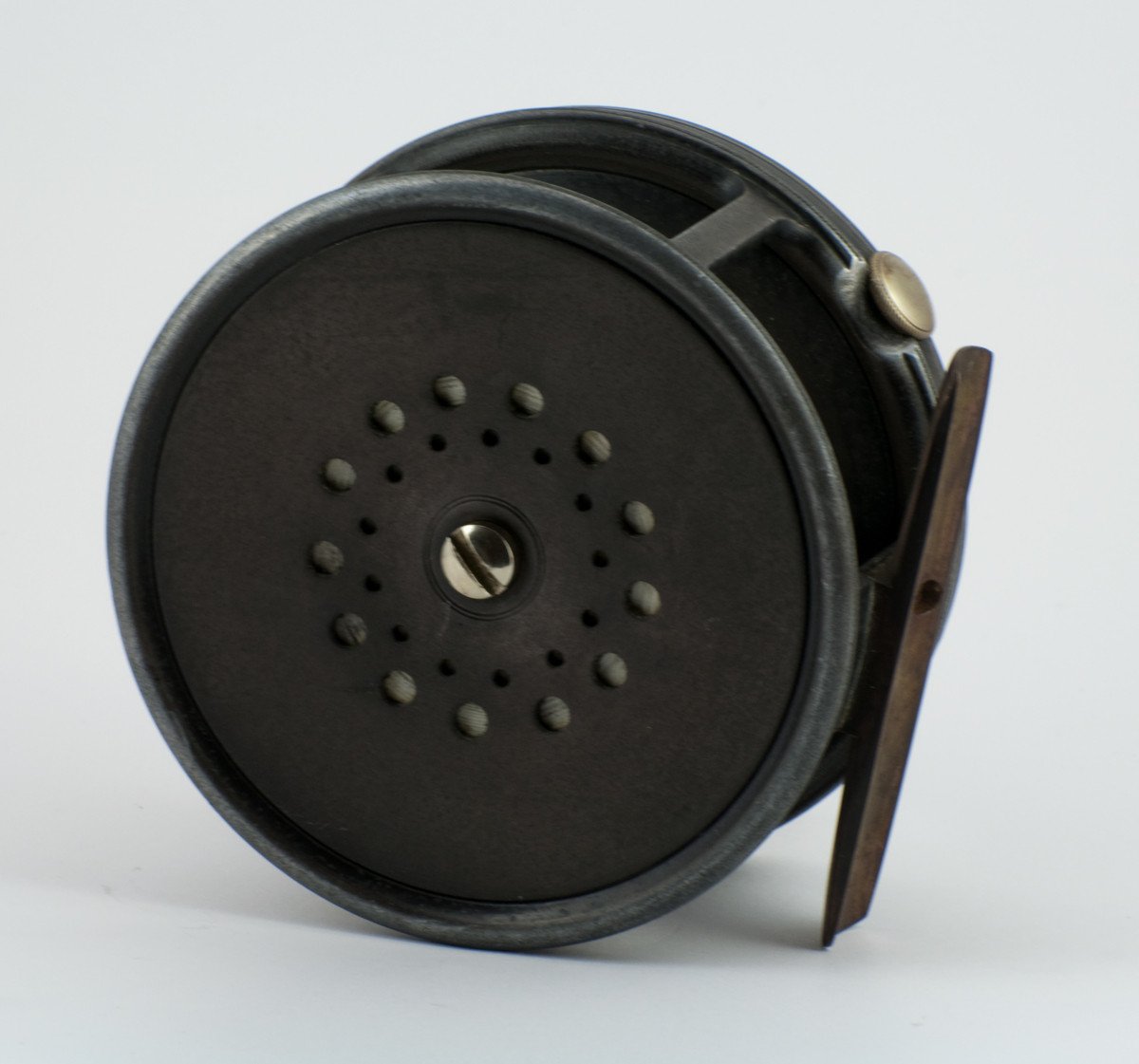 Hardy Perfect 4" Dup MKII check fly reel - white handle