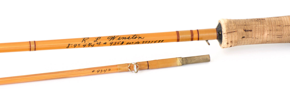R.L. Winston Bamboo Rod SF Era 8'9" 2/1 #6 - rod sections with guides and wraps