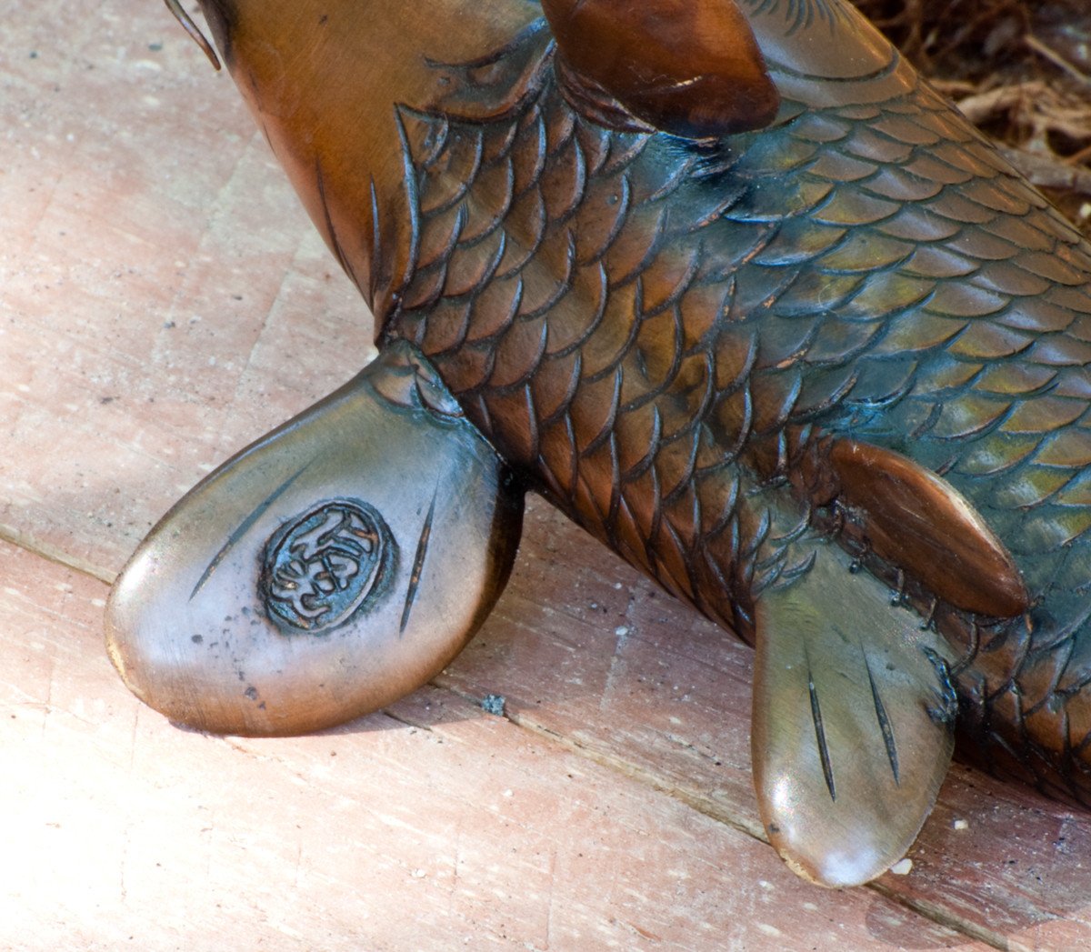 Bronze Carp Pair (Okimono) - Artist Nobumitsu