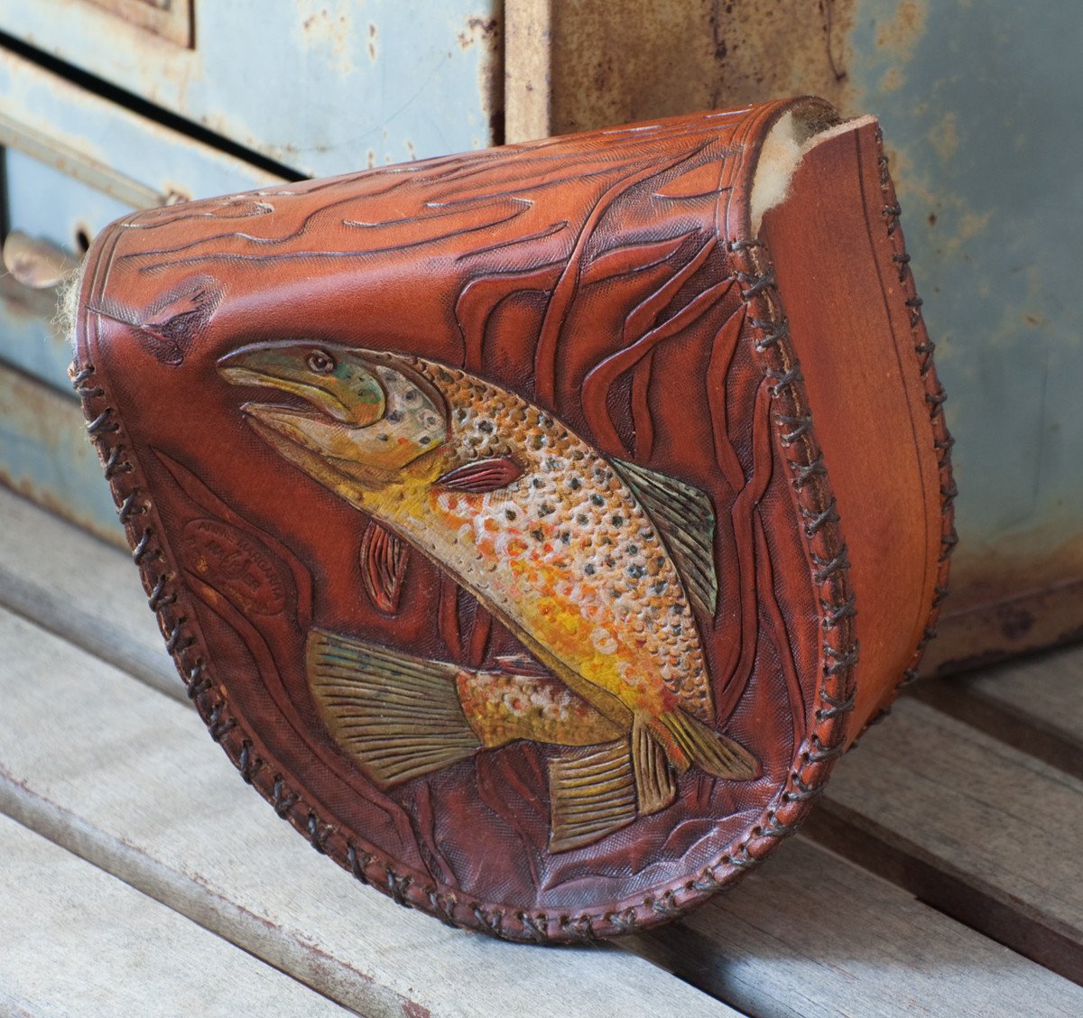 Annie Margarita Leather Reel Case - Brown Trout