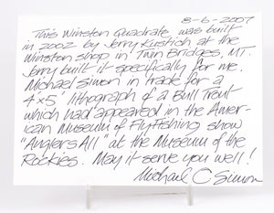 Winston / Jerry Kustich - 7'9 4-5wt Quad Bamboo Fly Rod