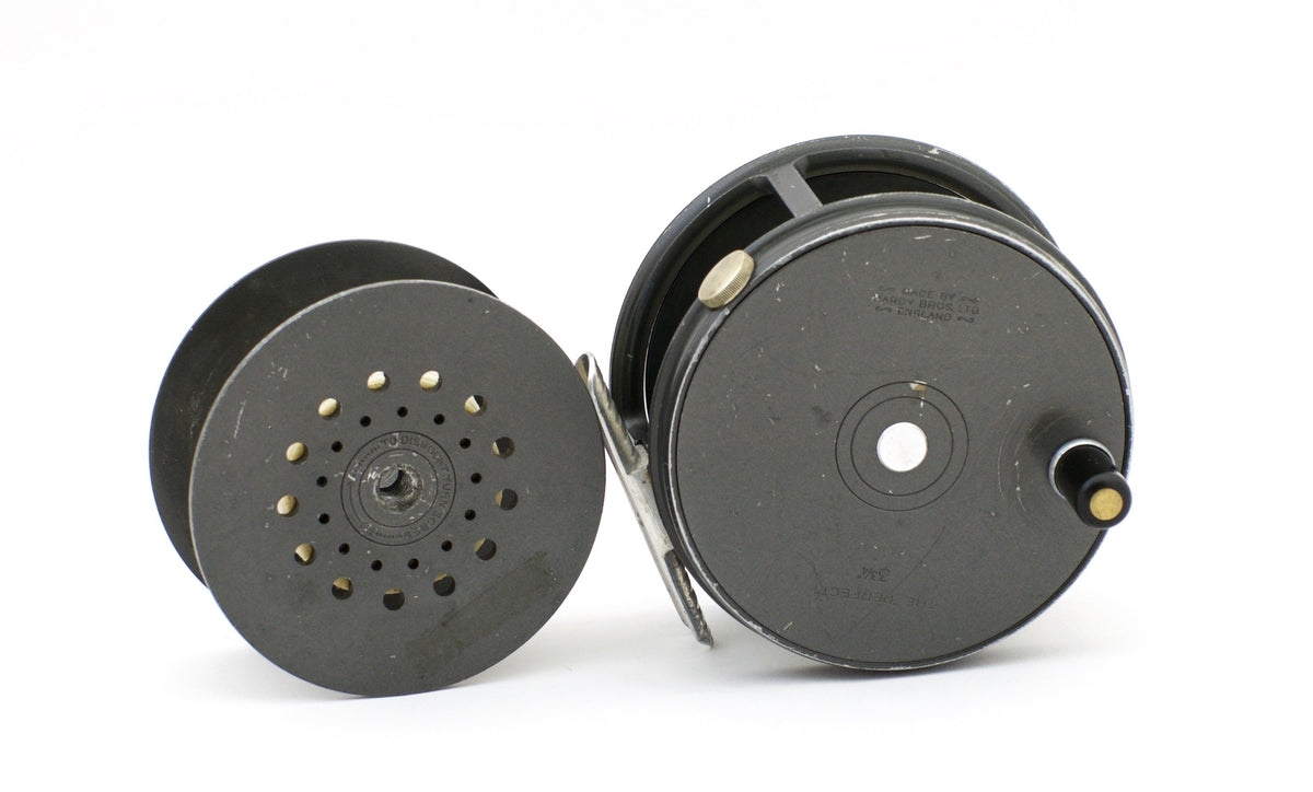 Hardy Perfect 3 3/4" Wide Drum Fly Reel and Spare Spool 