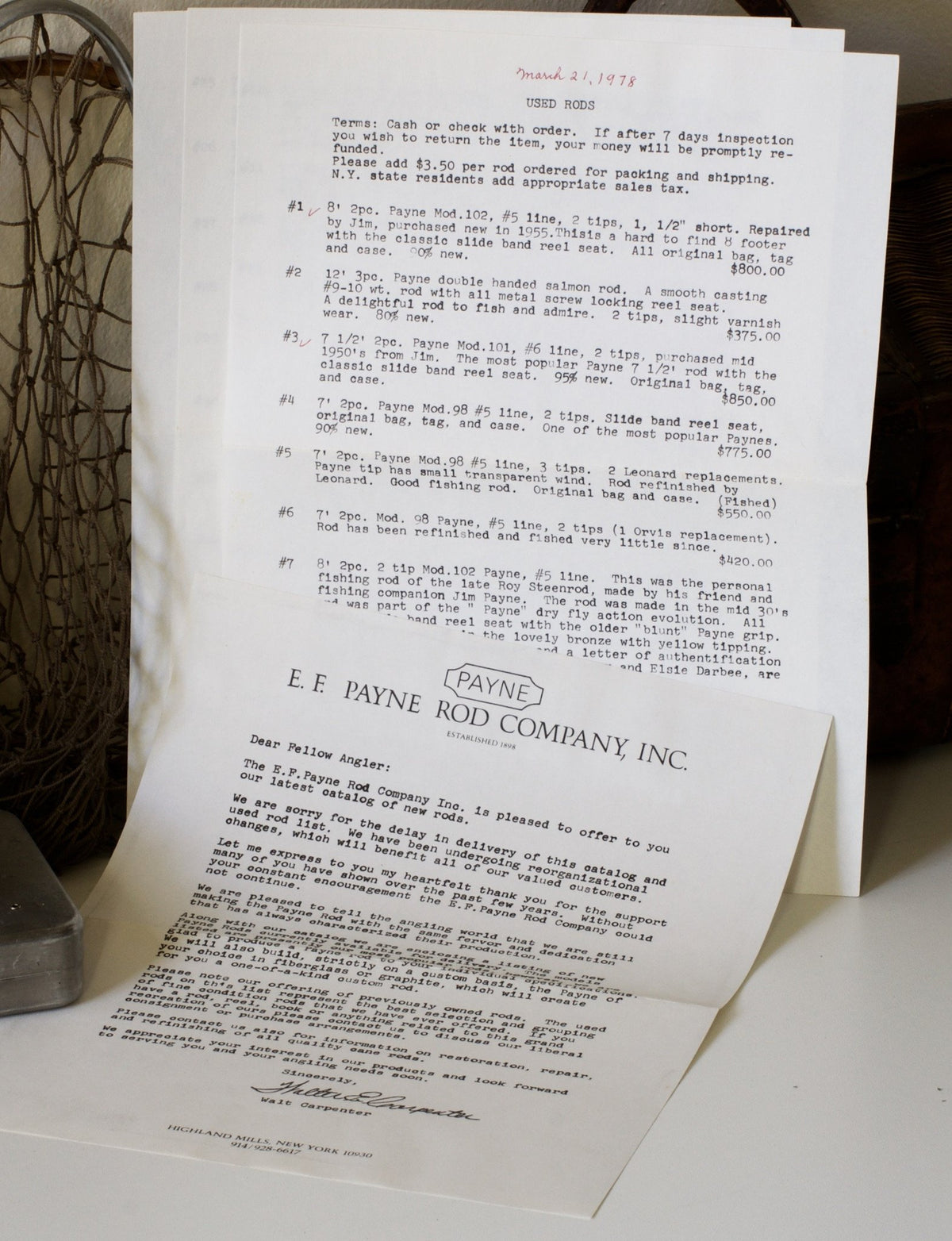 Payne Rod Co. Catalog - Walt Carpenter era (late 1970s) 