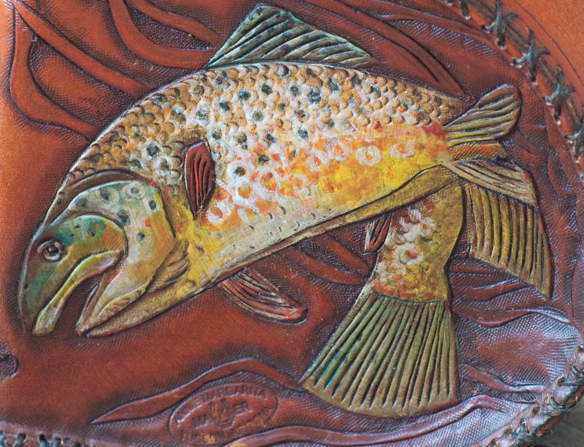Annie Margarita Leather Reel Case - Brown Trout 