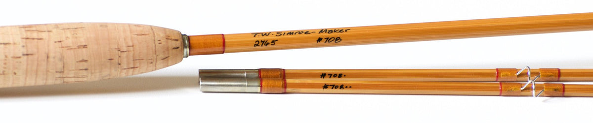Simroe, Ted -- 7'6 5wt Bamboo Rod - handle grip and reel seat detail