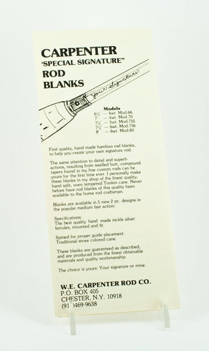 Carpenter, Walt - Rod Catalog 
