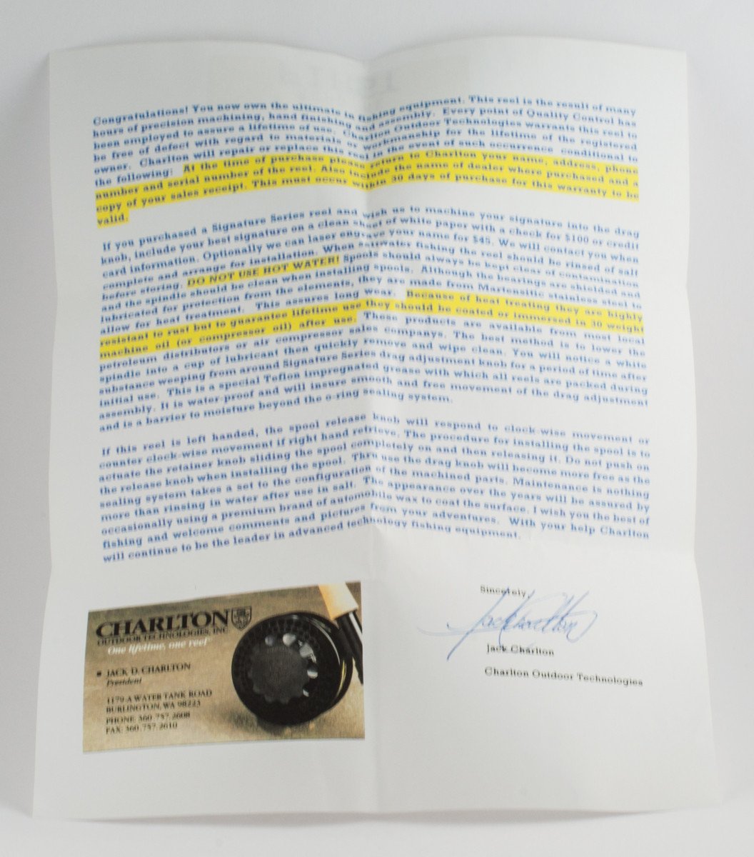 Charlton 8500 SS 1.6 fly reel - RHW