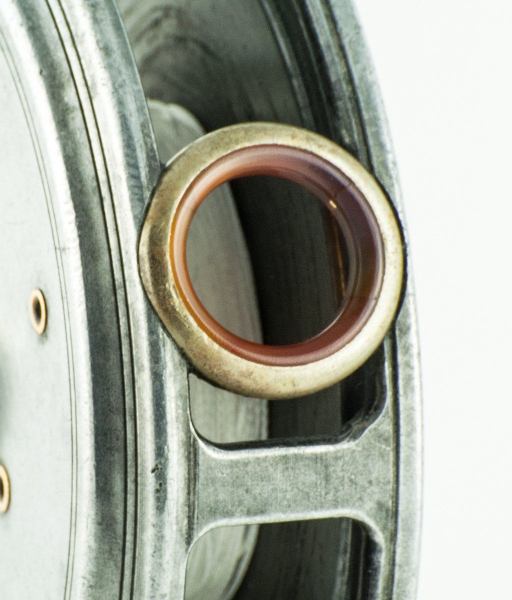 JW Young 3 3/8" Pattern 1 red agate fly reel