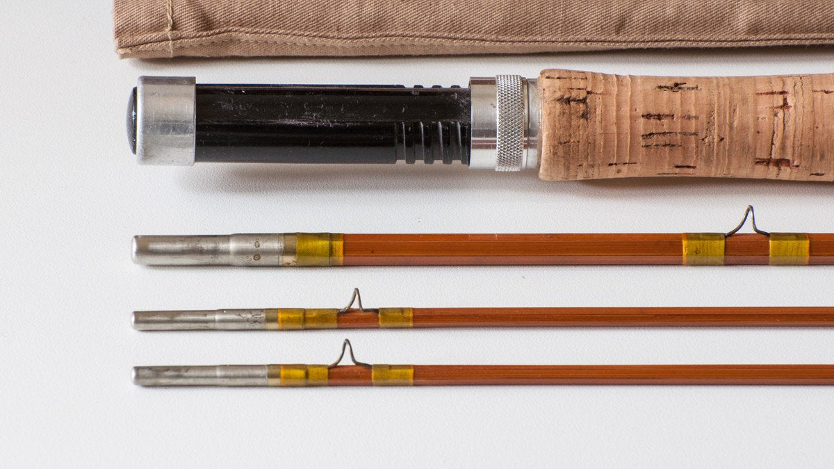 Phillipson Pacemaker Bamboo Rod 8'6 3/2 6wt - rod sections with guides and wraps