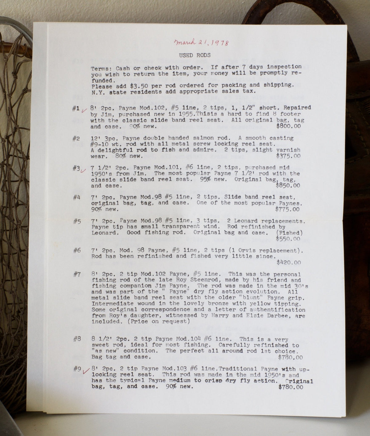 Payne Rod Co. Catalog - Walt Carpenter era (late 1970s) 