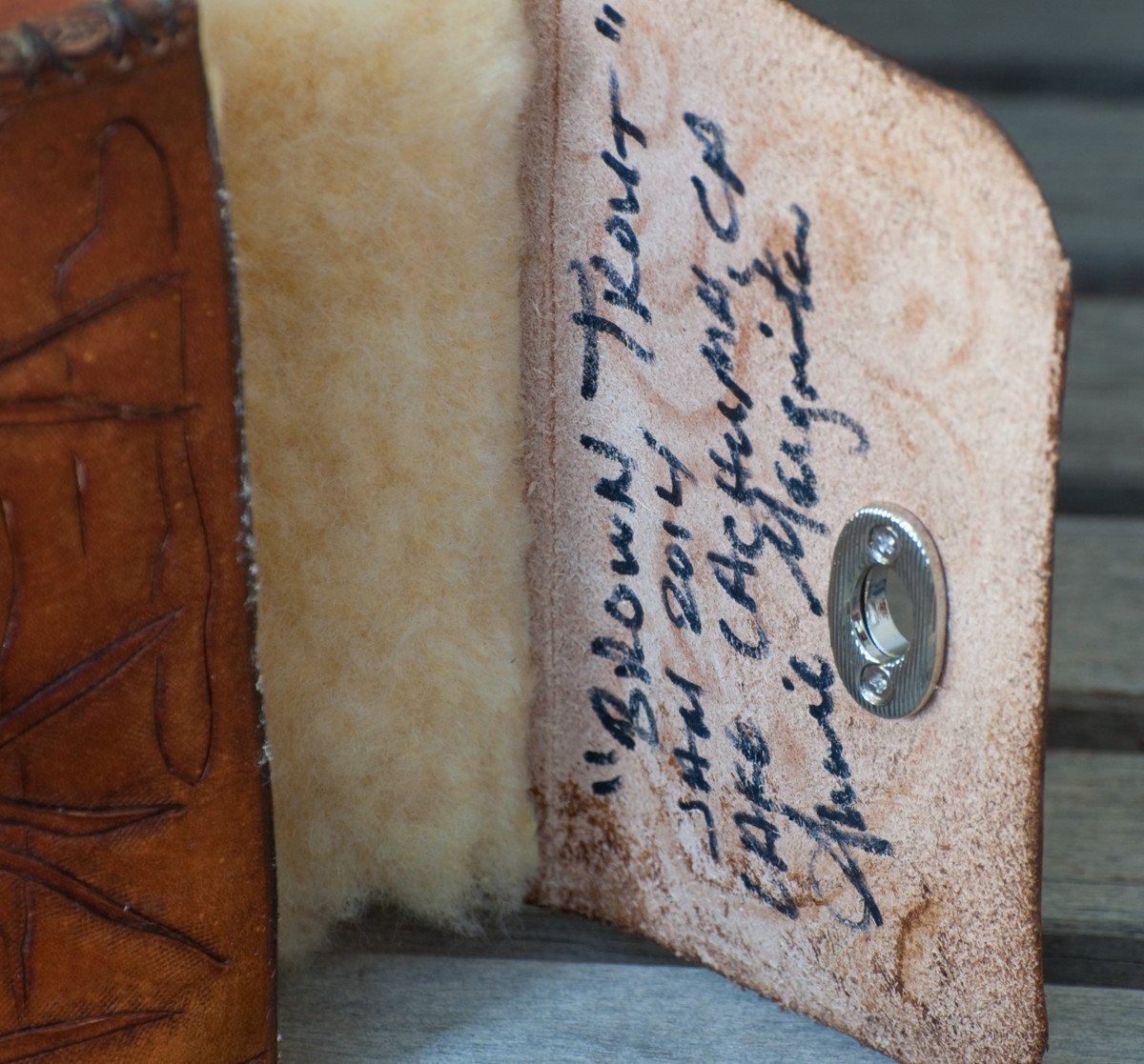 Annie Margarita Leather Reel Case - Brown Trout