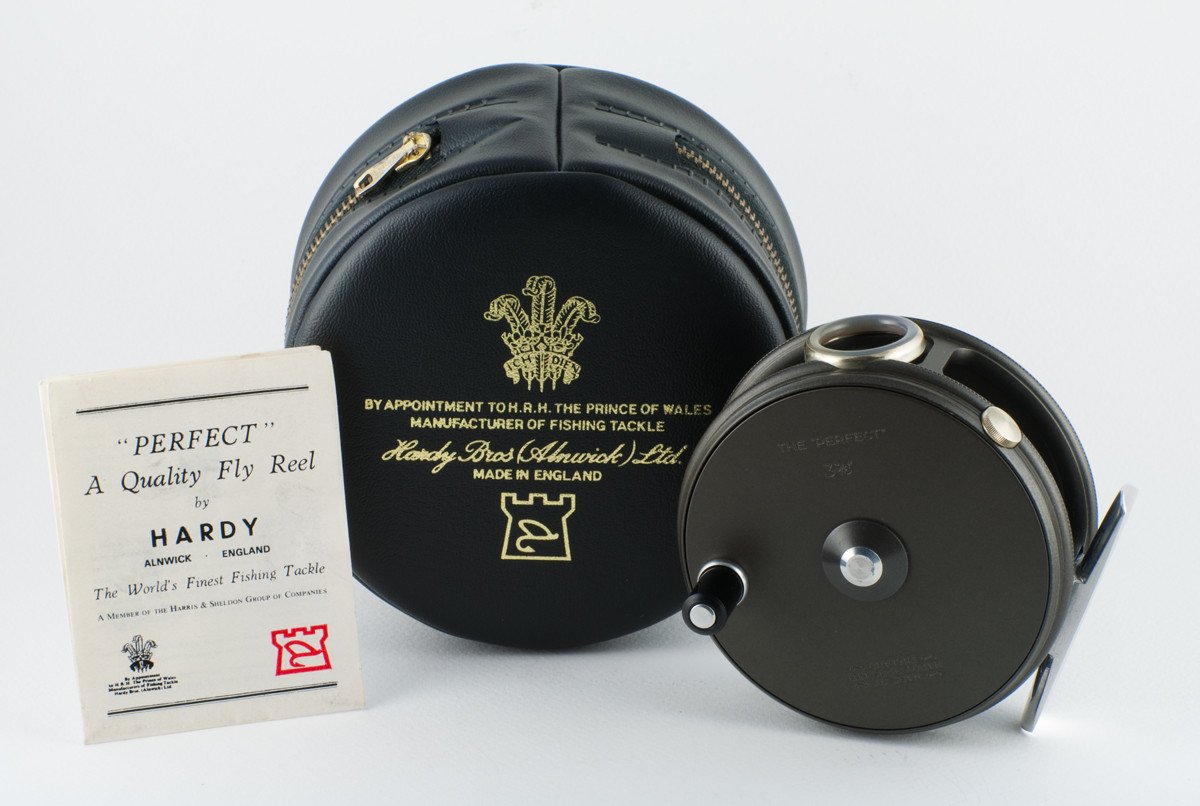 Hardy Perfect 3 3/8" fly reel and spare spool - LHW