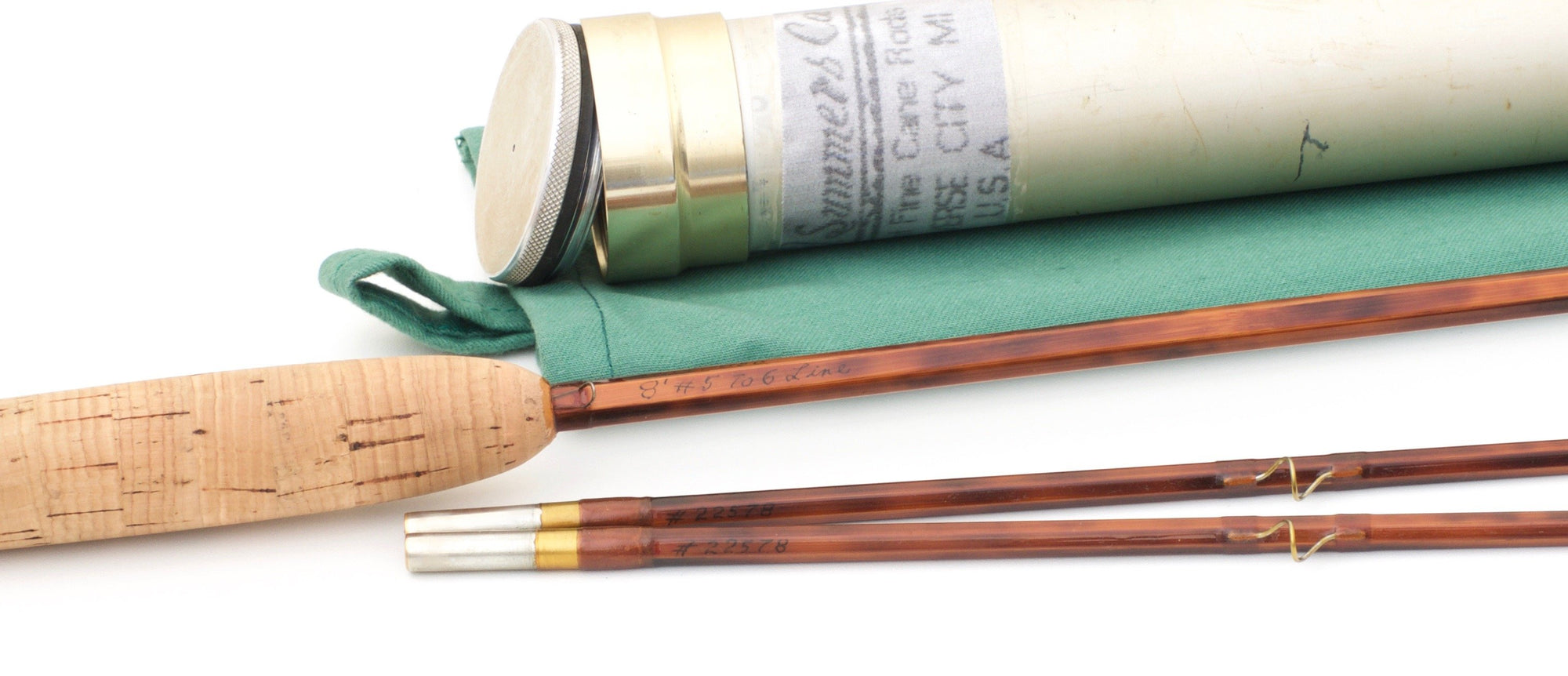 Bob Summers Model 856 Bamboo Rod 8' 2/2 #5/6 - handle grip and reel seat detail