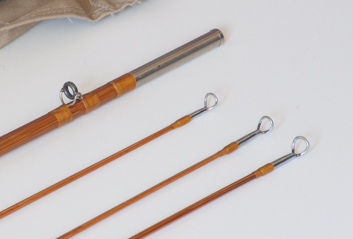 Jim Schaaf Hollowbuilt Steelhead/Salmon Bamboo Rod 9'3" 3/2 #8/9 - rod sections with wraps and hardware