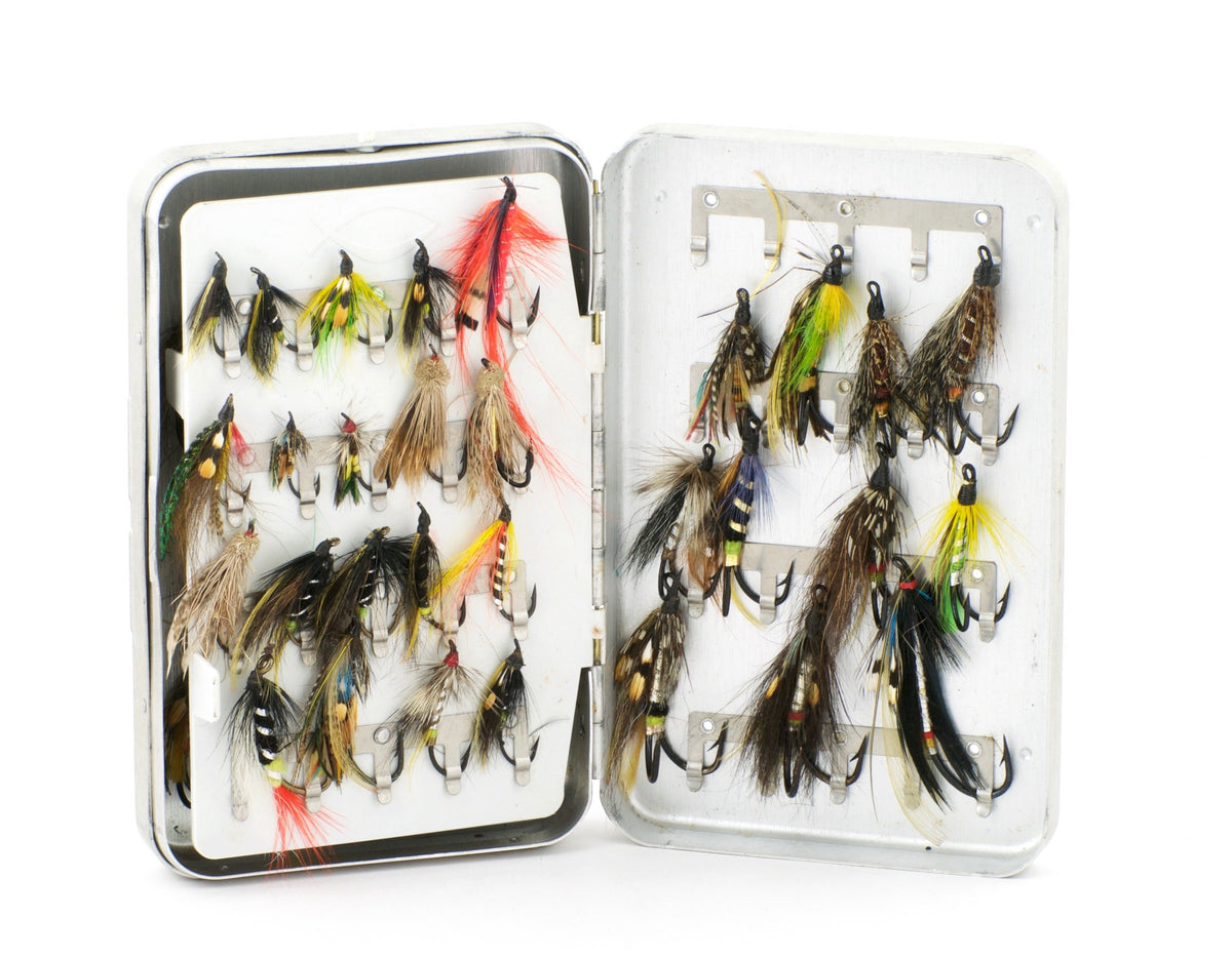 Perrine #95 Fly Box w/ Vintage Salmon Flies 