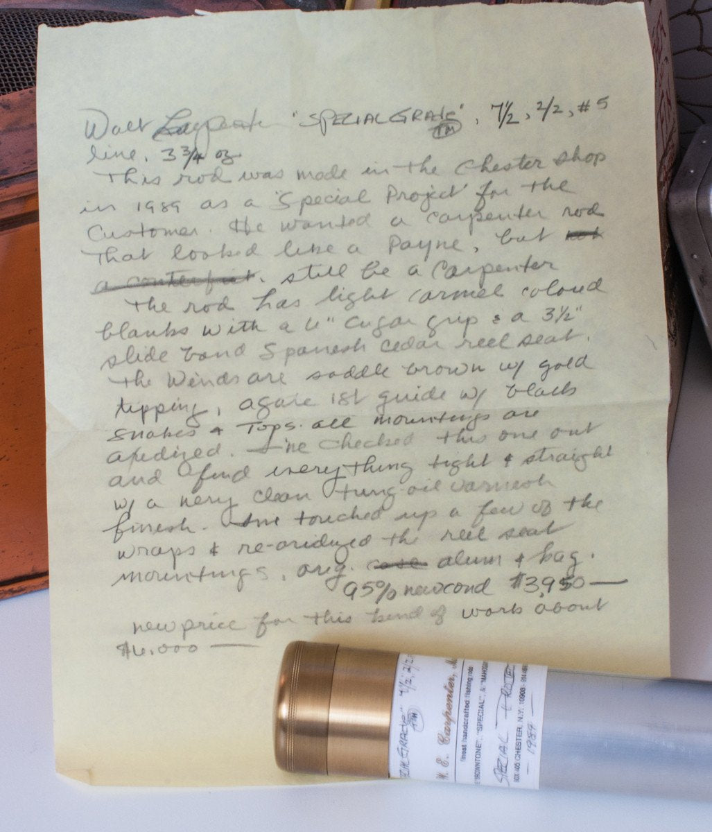 Walt Carpenter "Special Grade" 7'6 2/2 5wt Bamboo Rod 