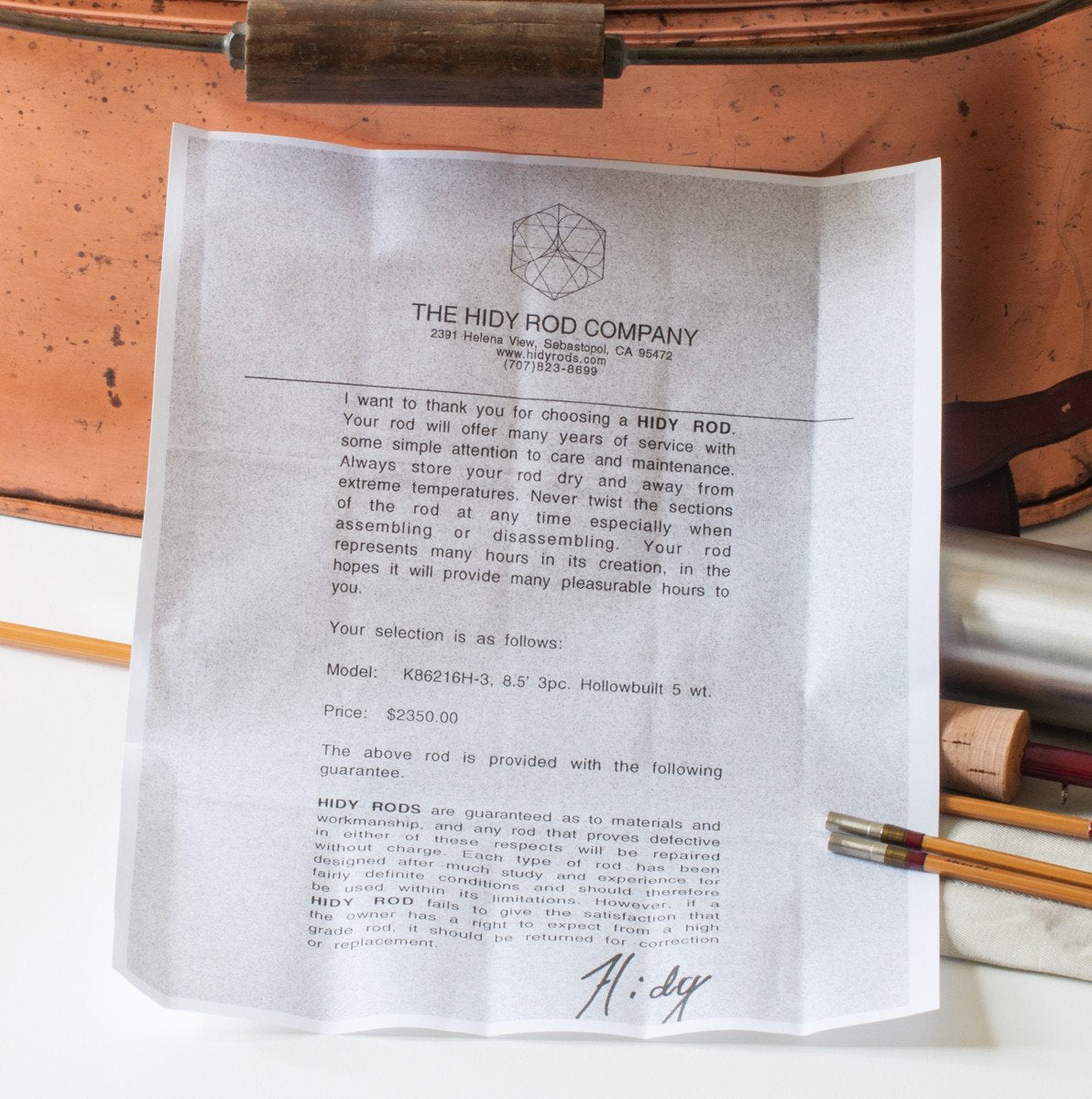 Hidy, Jim - 8'6 3/2 5wt Hollowbuilt Bamboo Rod 