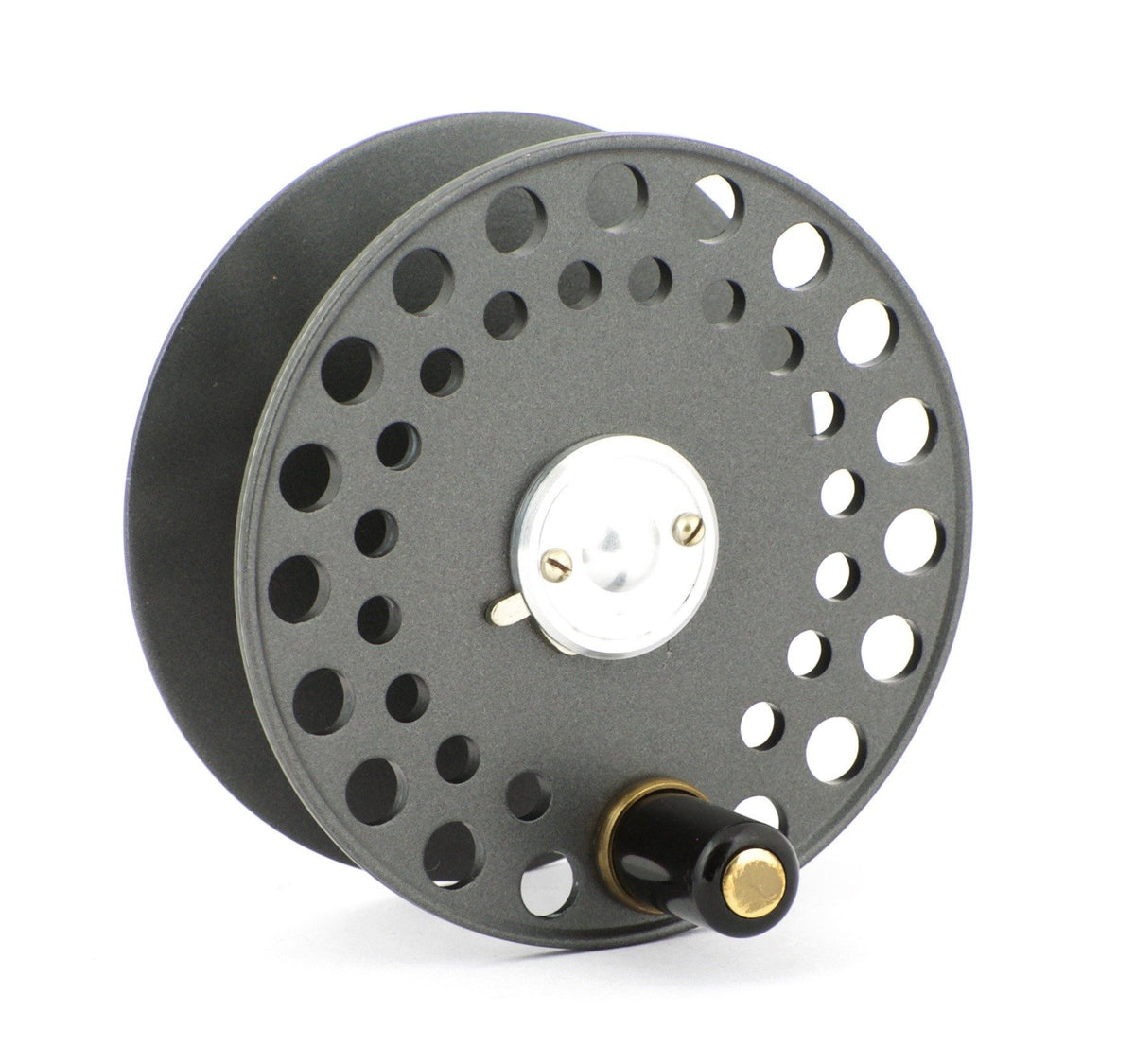 Hardy St. George 3" spare spool with leather case 