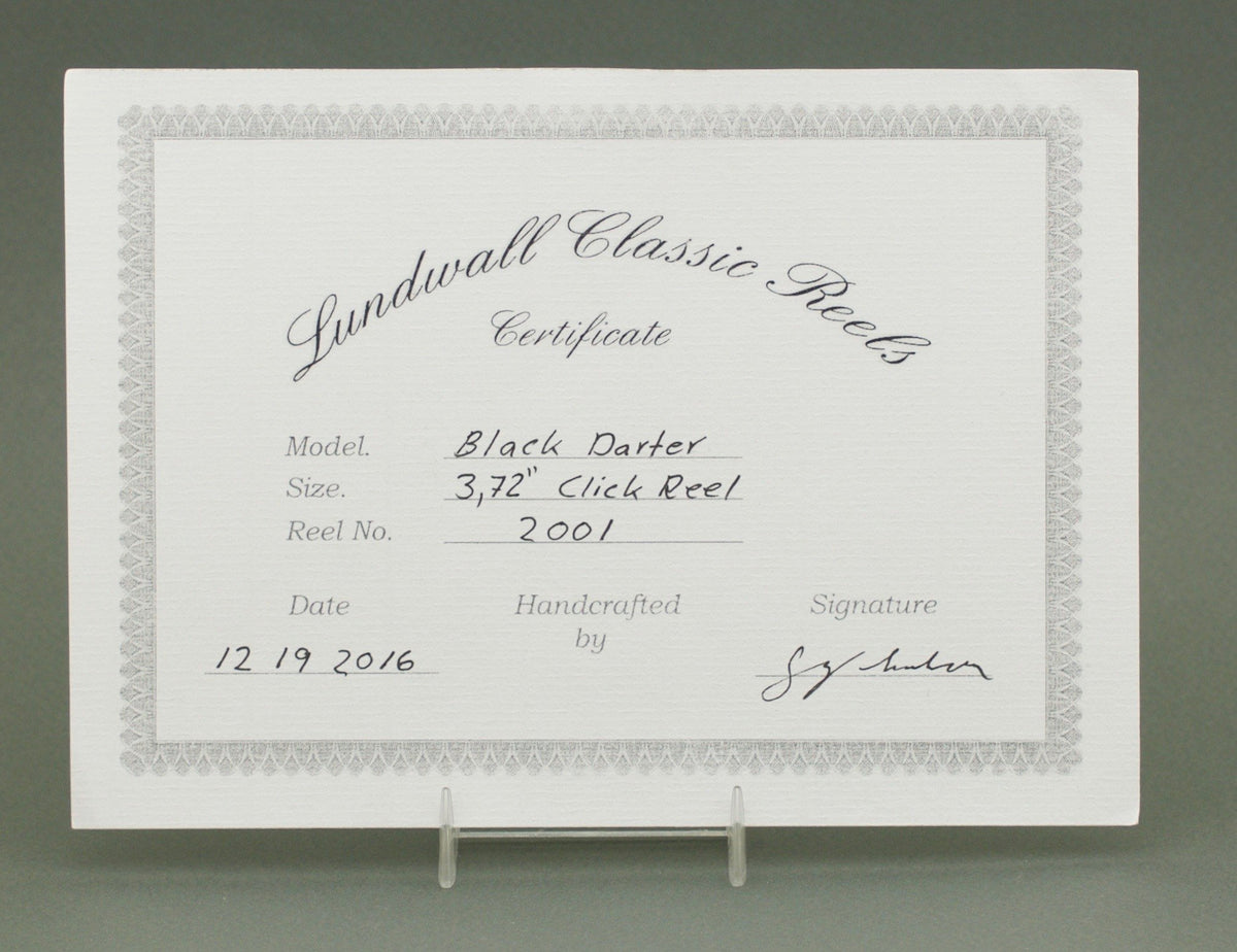 Georg Lundwall 3.72" Black Darter Click Reel 