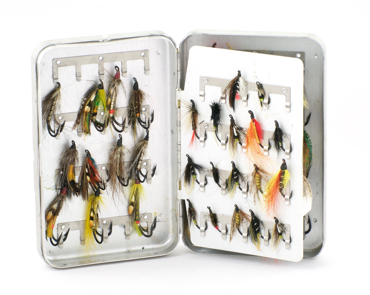 Perrine #95 Fly Box w/ Vintage Salmon Flies 