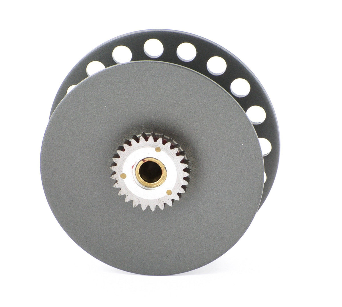 Hardy St. George 3" spare spool with leather case 