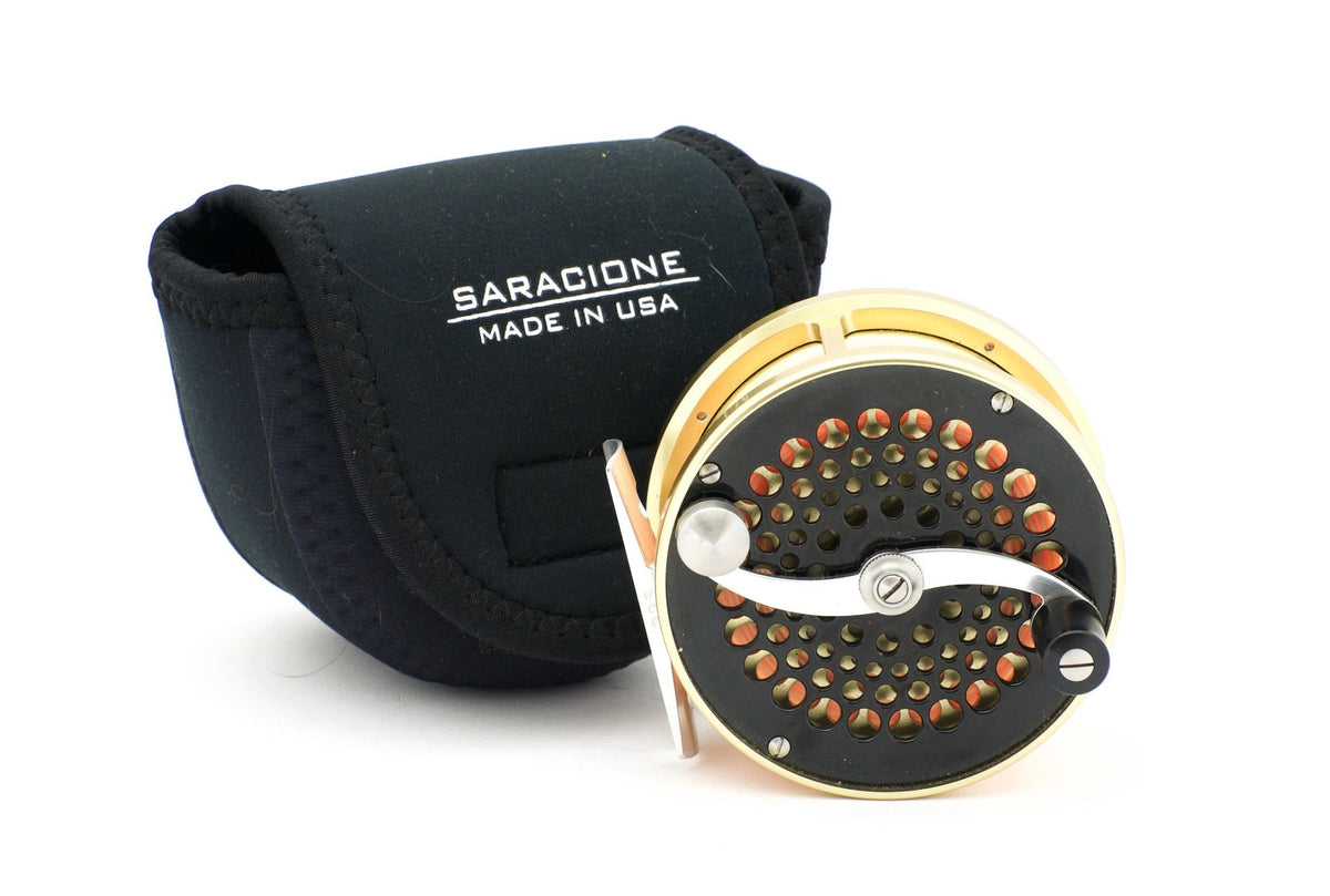 Joe Saracione 3 1/4" Wide Mark IV Trout Fly Reel - Gold/Black RHW 