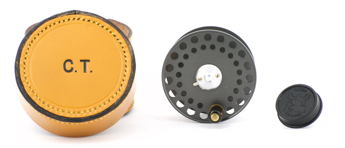 Hardy St. George 3" spare spool with leather case 